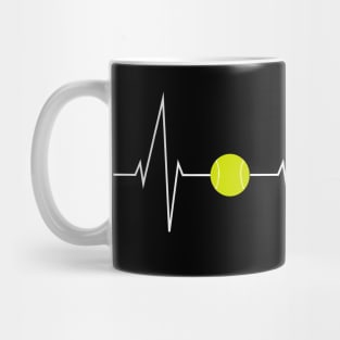 Tennis - tennis racket - tennis ball heartbeat heart rate - I love tennis Mug